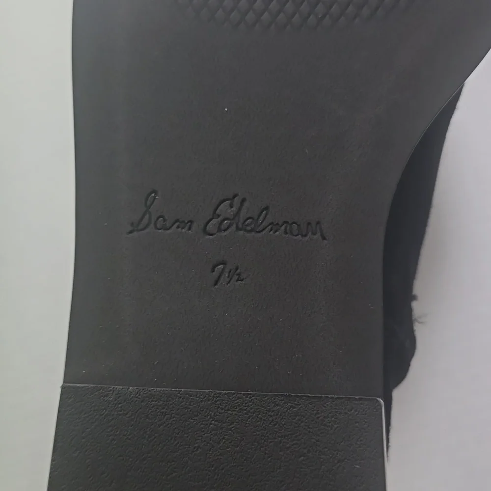 Sam Edelman Clive Black Suede Tall Boots Sz 7.5